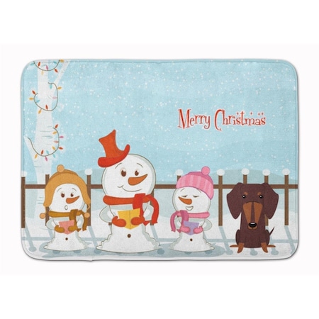 Carolines Treasures Merry Christmas Dachshund Chocolate Machine Washable Memory Foam Mat BB2462RUG